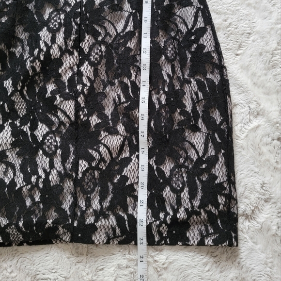 Mason Black Lace Overlay Strapless Mini Dress Bust Wire Boning Dress Size 4 - Picture 11 of 13